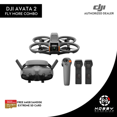 DJI Avata 2 Fly More Combo (Three Batteries) with FREE Sandisk Extreme 64GB SD Card