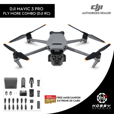 DJI Mavic 3 Pro Fly More Combo (DJI RC) with FREE Sandisk Extreme 64GB SD Card