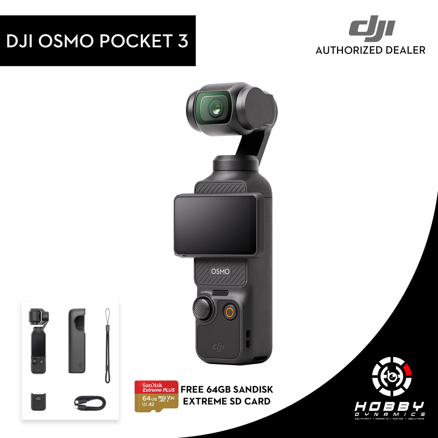 DJI Osmo Pocket 3 (Standard) with FREE Sandisk 64GB Extreme SD Card