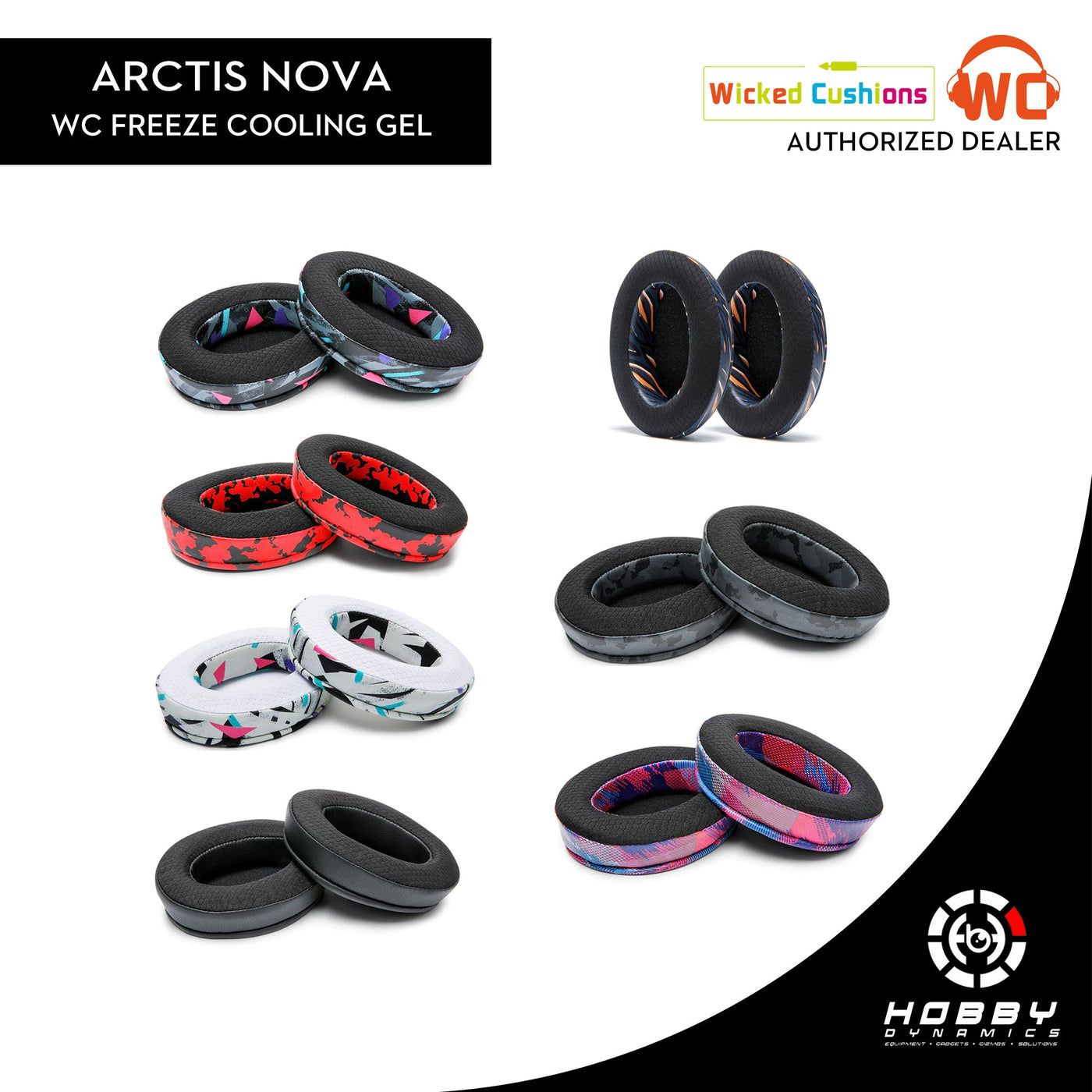 Wicked Cushions Arctis Nova Series Earpads - WC FreeZe Cooling Gel (For Nova 1 / Nova 3 / Nova 7 / Nova Pro Wired)