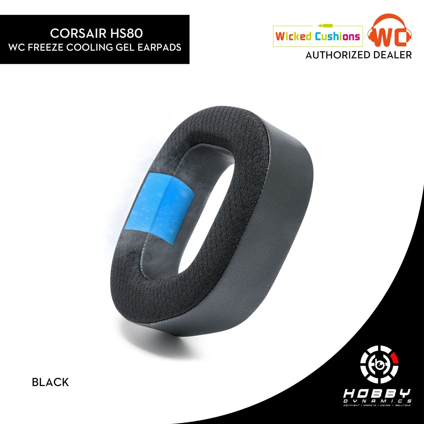 Wicked Cushions Replacement Earpads for Corsair HS80 - WC FreeZe Cooling Gel