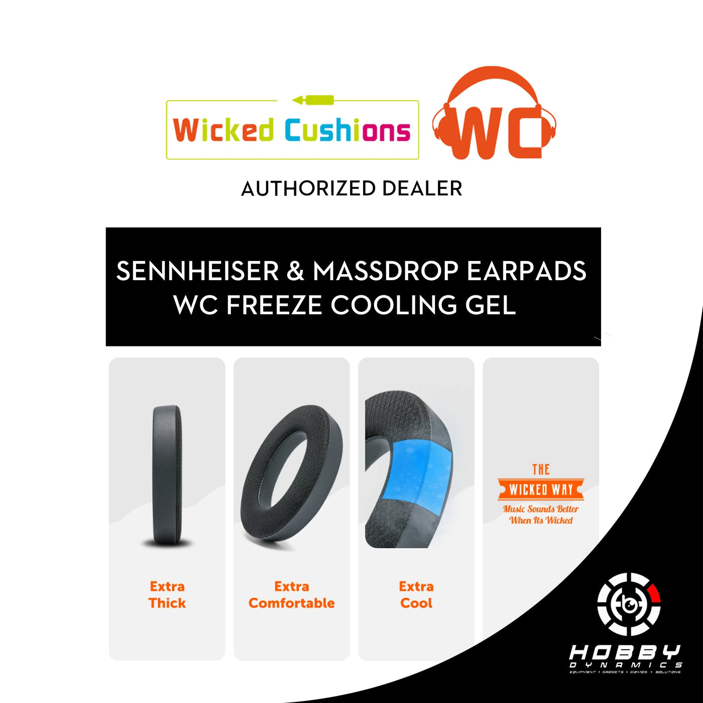 Wicked Cushions Replacement Earpads for Sennheiser & Massdrop - WC FreeZe Cooling Gel